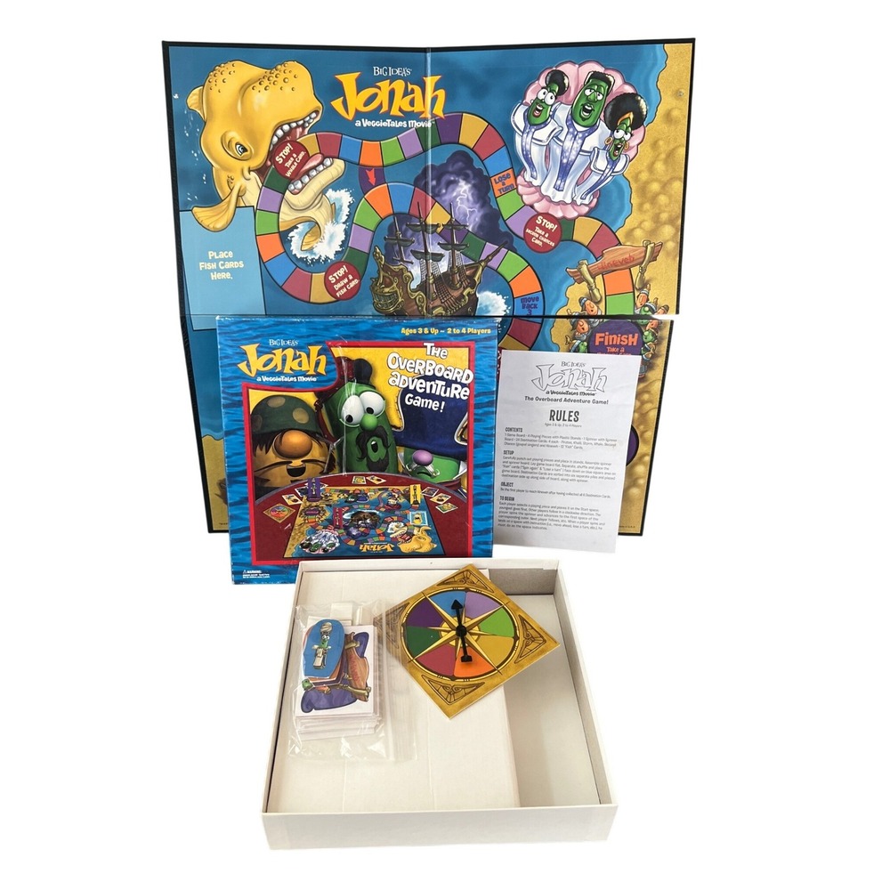 VeggieTales Jonah A Movie The Overboard Adventure Board Game Talicor Complete